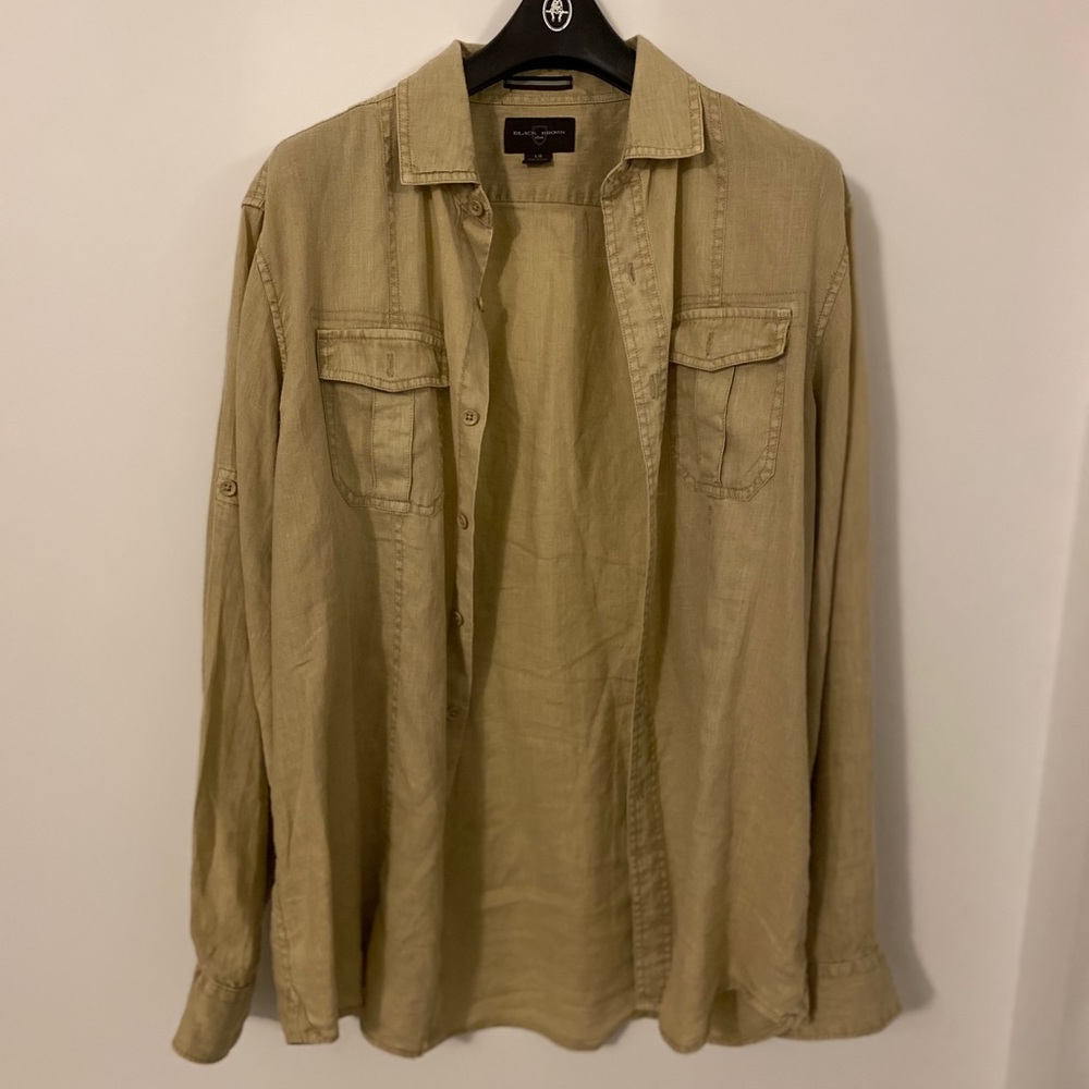 Black Brown Khaki Button Down